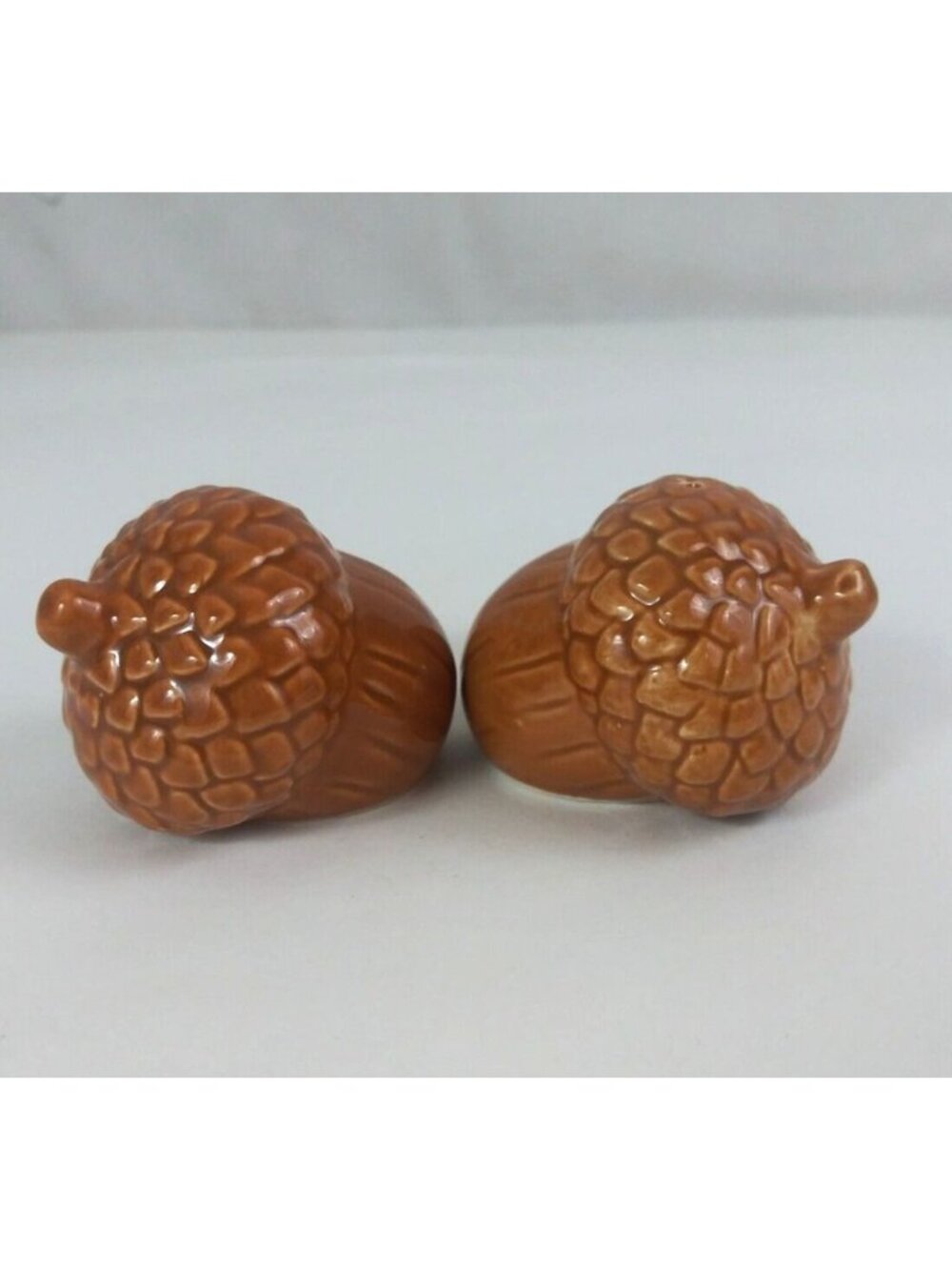 Vintage Brown Ceramic Acorns 1.75" Salt & Pepper Shakers